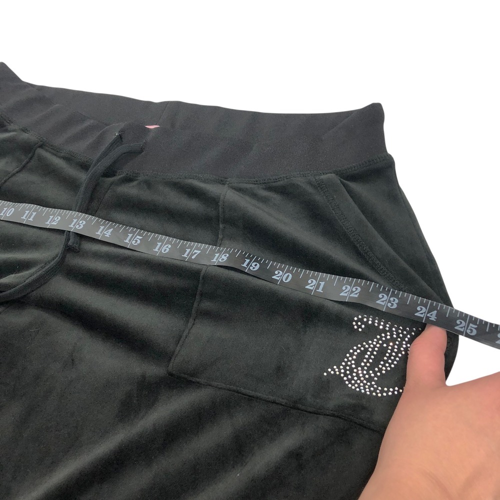 Juicy Couture Y2K 90s Bling Velvet Low Rise Flare Track Pants Pajama Pants Large - Picture 13 of 15